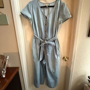 Light Blue Button-Down Jumpsuit